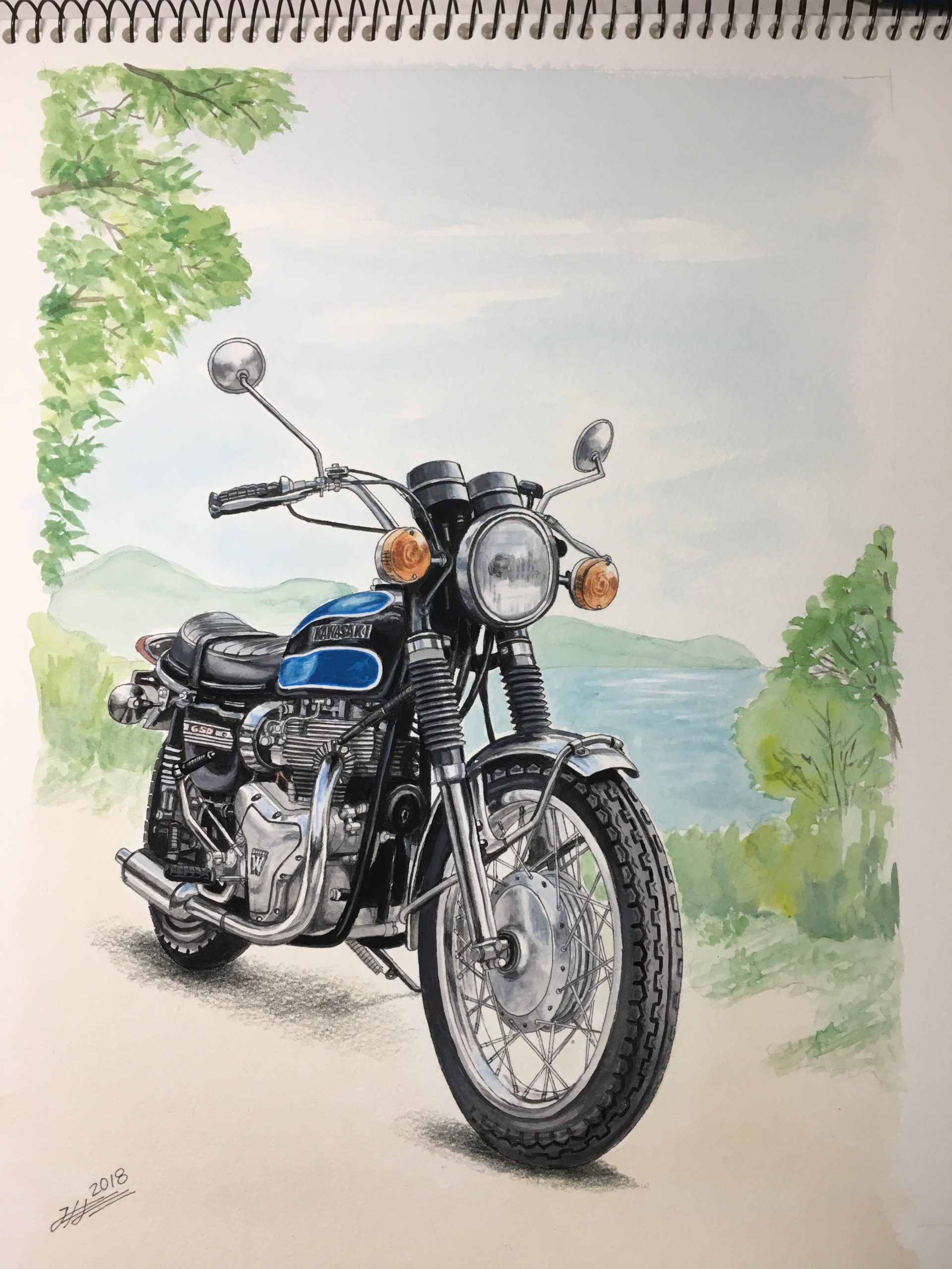 バイク,自動車の絵,鈴木ミナコ,愛車の絵描き｜m's artworks